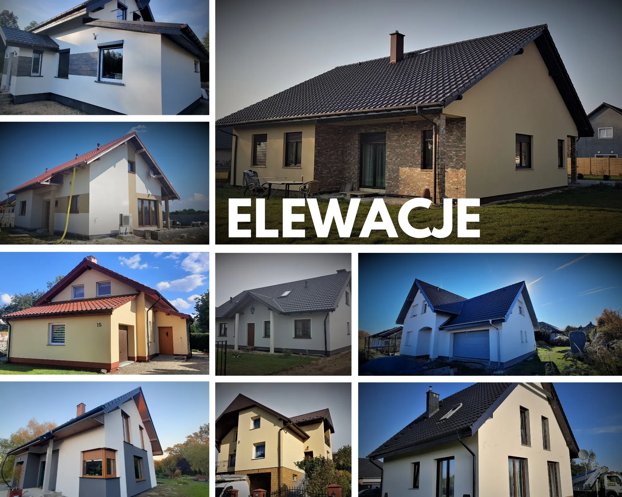 Zestawienie realizacji elewacji domów